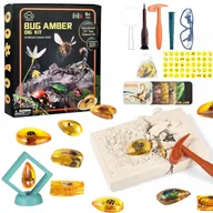 Mały naukowiec - Skamieliny wykopaliska owadów bursztyny zestaw archeologa + naklejki emotki - miniaturka - grafika 1
