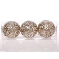 Bombki - Bombka styropianowa 8 cm złota 3 szt. - miniaturka - grafika 1