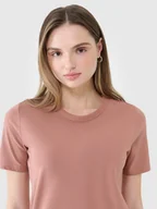 Koszulki i topy damskie - 4F T-shirt regular gładki bawełniany damski 4FWSS25TTSHF1991-11S Biały Roz. XXL - miniaturka - grafika 1