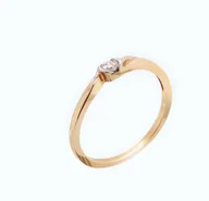 Pierścionki - Pierścionek Au 585 z brylantem 0.10ct - miniaturka - grafika 1