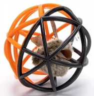 Zabawki dla kotów - Zabawka dla kotka kota MYSZKA pluszowa piszcząca w kuli 11,5cm piłka i mysz - miniaturka - grafika 1