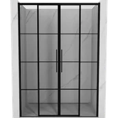 Ścianki i drzwi prysznicowe - Mexen Rox drzwi prysznicowe rozsuwane 160 cm, czarna kratka, czarne - 8C2-160-002-70-77 - miniaturka - grafika 1