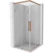 Kabiny prysznicowe - Mexen Rox Duo kabina prysznicowa rozsuwana 75 x 75 cm, transparent, miedź szczotkowana - 8C2D-075-075-65-00 - miniaturka - grafika 1