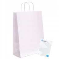 Akcesoria do pakowania - Torby papierowe 24x10x32cm BIAŁE do sklepu 150 szt TOREBKI NA ZAKUPY EKO a4 - miniaturka - grafika 1