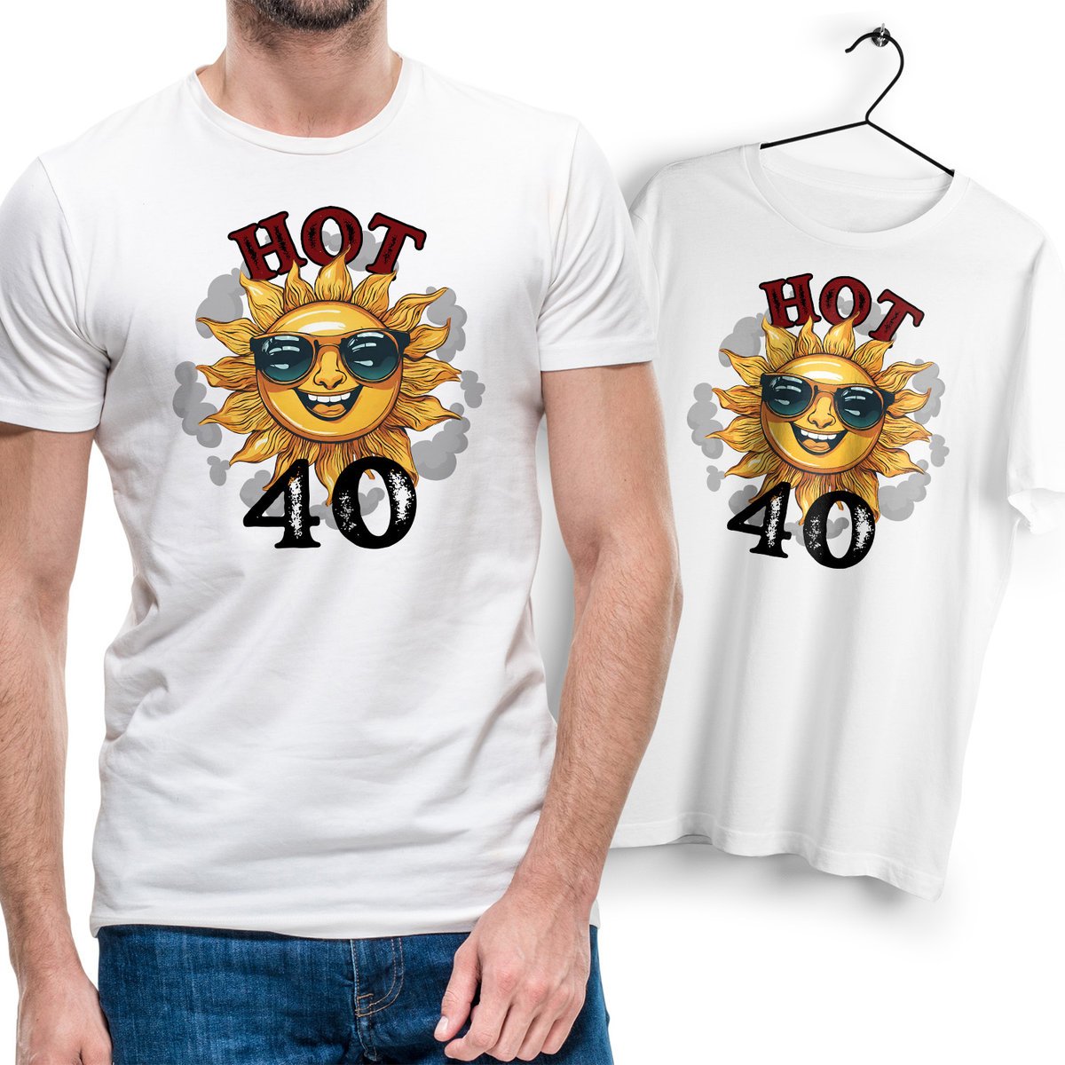 Koszulka Męska Biała na 40 Urodziny T-Shirt z Nadrukiem Na Prezent Gift