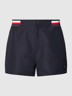 Szorty chinosy o kroju regular fit z paskami w kontrastowym kolorze model ‘Desert Sky’ - Kąpielówki męskie - miniaturka - grafika 1