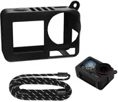 Torby fotograficzne i futerały - POKROWIEC FUTERAŁ CASE ETUI OSŁONA SILIKONOWA + PASEK SMYCZ DO DJI OSMO ACTION 5 PRO - BLACK - miniaturka - grafika 1