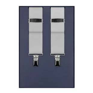 Szelki do spodni białe gładkie EM - EM Men's Accessories - Dodatki do ubrań - miniaturka - grafika 1
