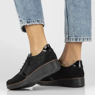 Skórzane sneakersy dmskie Filippo DP4912/23 BK czarny - Sneakersy damskie - miniaturka - grafika 11