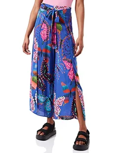Desigual Damskie spodnie Leslie narzuta na odzież kąpielową, niebieski, L - Spodnie damskie - miniaturka - grafika 1