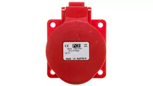 PCE Polska sp. z o.o. Gniazdo tablicowe 16A 7P 400V /70x70/ czerwone IP44 317-6v - Gniazdka elektryczne - miniaturka - grafika 1
