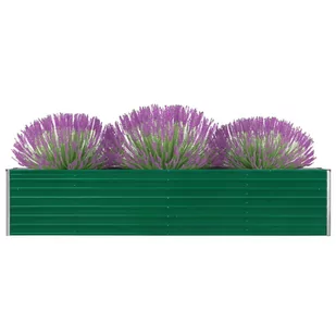 vidaXL Donica ogrodowa z galwanizowanej stali, 320x80x45 cm, zielona - Donice - miniaturka - grafika 1