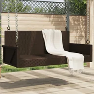 Huśtawki - Ławka bujana, brązowa, 119x56x48 cm, polirattan Lumarko! - miniaturka - grafika 1