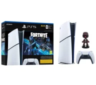 Konsole Playstation - Sony PlayStation 5 Digital Slim D Chassis (PS5 1TB Zestaw startowy Fortnite Cobalt + Stojak Na Pada Cable Guys Sackboy) - miniaturka - grafika 1