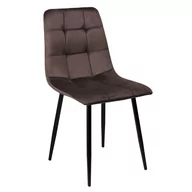 Krzesła - Krzesło welurowe, glamour, 44x53x89 cm, ciemny brąz - miniaturka - grafika 1