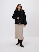 Płaszcze damskie - Reserved - Kurtka z imitacji zamszu - czarny - miniaturka - grafika 1