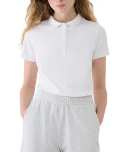 Koszulka damska polo 4F WMM00TPTSF365 - biała XXL - Bluzki damskie - miniaturka - grafika 1