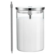 Akcesoria i części do ekspresów do kawy - Szklany pojemnik na mleko + wężyk z osłoną stalową - 0,6l 7.NN.0508 - miniaturka - grafika 1