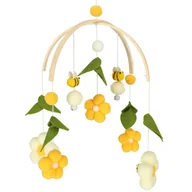 Karuzele dla niemowląt - Karuzela do łóżeczka pluszowe zawieszki kwiaty żółte - miniaturka - grafika 1