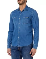 Koszule męskie - Replay męska koszula jeansowa, 009 Medium Blue, XL - miniaturka - grafika 1