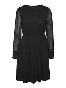 VERO MODA Vmmilla Ls Abk Dress WVN Ga Noos letnia sukienka, czarny, M - Sukienki - miniaturka - grafika 1