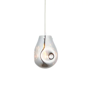 Wisząca lampa Mirage M w srebrnym kolorze z szklanym kloszem - Lampy sufitowe - miniaturka - grafika 1
