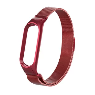 Czerwona Bransoleta Pasek Milanese Do Xiaomi Mi Band 5/6 - Akcesoria do pulsometrów i zegarków sportowych - miniaturka - grafika 1