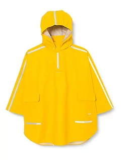 Kurtki i płaszcze dla chłopców - Playshoes Dziecięca peleryna przeciwdeszczowa, lekkie ponczo przeciwdeszczowe, z bardzo długim tyłem i odpinanym kapturem, żółty, 140 - grafika 1