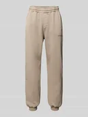 Spodnie sportowe męskie - Spodnie dresowe z elastycznym ściągaczem - miniaturka - grafika 1