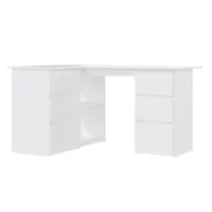 Biurka - vidaXL Biurko vidaXL Biurko narożne białe 145x100x76 cm płyta wiórowa 801089 - miniaturka - grafika 1