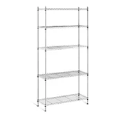 Szafy i regały magazynowe - Royal Catering Regał magazynowy druciany ażurowy kolor szary 180x90x35cm do 150kg 1009672 - miniaturka - grafika 1