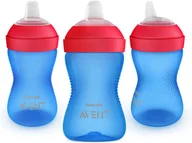 Kubki dla dzieci - Kubek niekapek z ustnikiem 300 ml Avent My Grippy SCF802 niebieski z czerwonym - miniaturka - grafika 1