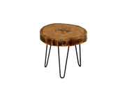 Ławy i stoliki kawowe - Stół Z Plastra Drewna Żywica Epoksydowa 37 cm x 42 cm x 6 Cm | Opalany Pdos_084634_Z07 / Wood & Resin - miniaturka - grafika 1