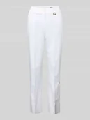 Spodnie damskie - Spodnie materiałowe o kroju slim fit z detalem z logo model ‘Panna’ - miniaturka - grafika 1