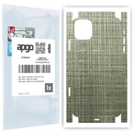 Szkła hartowane na telefon - Folia naklejka skórka strukturalna na TYŁ+BOKI do Apple iPhone 11 - Tkanina Lniana - apgo SKINS - miniaturka - grafika 1