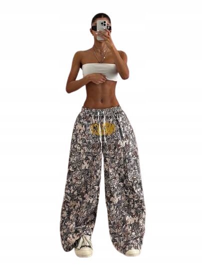 SHEIN LUŹNE SPODNIE CASUAL DŁUGIE Z WYSOKIM STANEM 36 1HB