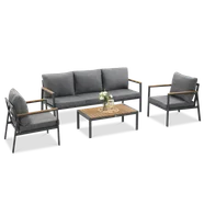 Zestaw mebli ogrodowych EDISON CAFFE Dark Grey - Focus Garden