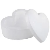 Prace ręczne dla dzieci - [608105] Szkatułka styropianowa serce 15cm biała - miniaturka - grafika 1
