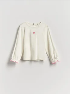 Reserved - Bawełniana koszulka z haftem - złamana biel - Bluzki dla niemowląt - miniaturka - grafika 1