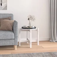 Ławy i stoliki kawowe - Stolik kawowy, biały, Ø 52,5x45 cm, lite drewno sosnowe Lumarko - miniaturka - grafika 1