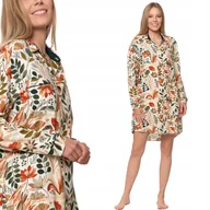 Bielizna nocna - ZAPINANA KOSZULA NOCNA WISKOZOWA PIŻAMA DAMSKA Z DŁUGIM RĘKAWEM MORAJ 2XL PATT2 - miniaturka - grafika 1