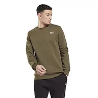 Bluzy męskie - Reebok Męska bluza z logo RI z lewej piersi, wojskowa zieleń, M - miniaturka - grafika 1