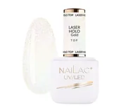 Lakiery hybrydowe - NAILAC LASER HOLO TOP HYBRYDOWY GOLD 7ML - miniaturka - grafika 1
