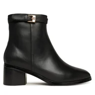 Botki damskie - Botki Tommy Hilfiger Th Buckle Riding Mid Heel Bootie FW0FW08859 Czarny - miniaturka - grafika 1