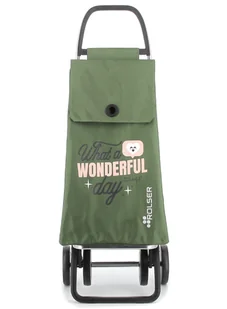 Wózek na zakupy Rolser Akanto Mr.Wonderful 4 kołami - khaki / wonderful day - Torby i wózki na zakupy - miniaturka - grafika 1