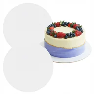 Dodatki do ciast w proszku - Podkład pod tort okrągły biały 22 cm podkładka pod ciasto sztywny 2 sztuki - miniaturka - grafika 1