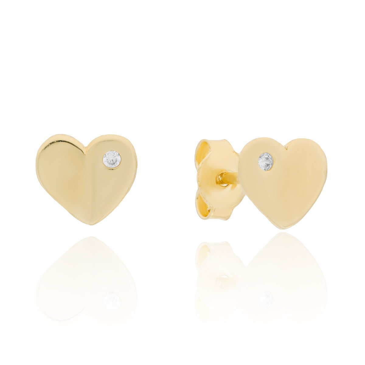 Złote kolczyki serduszka z cyrkoniami sztyfty pr. 333
