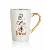 Kubki - Banquet 4-częsciowy komplet kubków ceramicznych COFFE BEST FRIEND 450 ml, biały - miniaturka - grafika 1