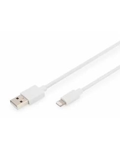 Digitus Kabel do transmisji danych/ładowania USB A/Lightning MFI 2m Biały - Kable USB - miniaturka - grafika 1