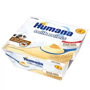 HUMANA milk minis Deserek mleczny kaszka z herbatnikiem, 4x100g >> WYSYŁKA W 24H << - Przekąski dla dzieci - miniaturka - grafika 1